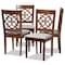 Baxton Studio Lylah Grey Upholstered and Walnut Wood 4-Piece Dining Chair Set 167-9876 - alternate 1